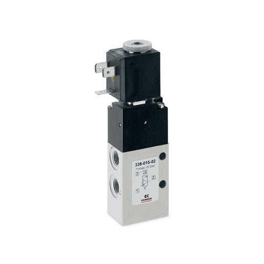 Electroválvula 3/2 vías, G1/8 monoestable 338L-015-02