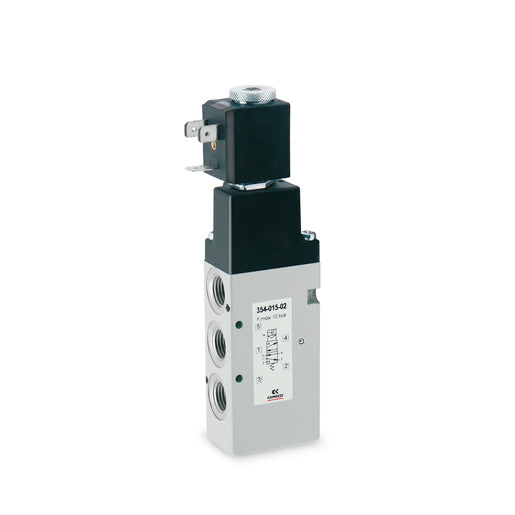 Electroválvula 5/2 vías de G1/4 monoestable con bobina 110V 354-015-02-U7K