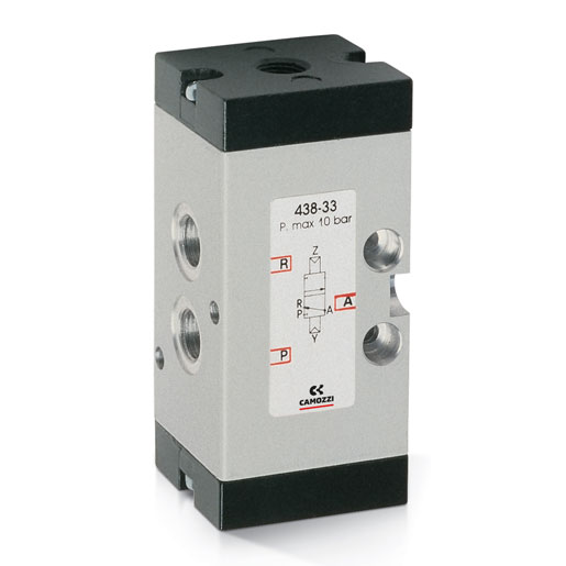 Válvula 3/2 vías conexiones de G1/8, biestable 438-33