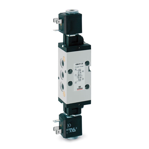 Electroválvula 5/2 vías de G1/8, biestable 458-011-22