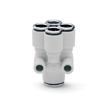 Racor doble Y reducido conector neumático 7575 8-6